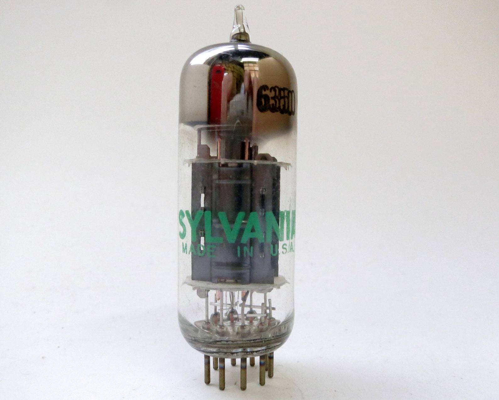 Sylvania 6350 Vacuum Tube 1950's New Old Stock Black Plates June 1956