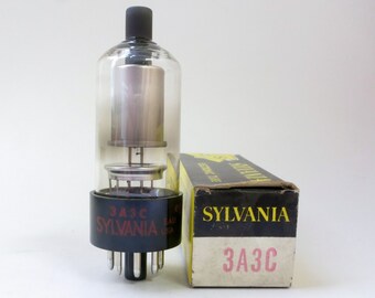 Sylvania 3A3C vacuum tube for tube television sets - new old stock - original box - perfect condition - retro graphics on box