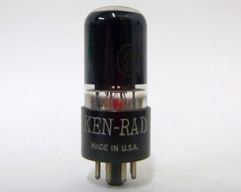 Ken Rad 6V6GT vacuum tube - black glass - glass 6V6 - Kentucky Radio