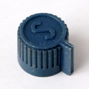 monogrammed S radio knob - blue - for Steve or Sharon or Sam or Susan - anyone with a name beginning with an S