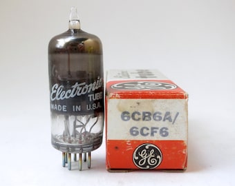 Tubo de vacío GE 6CB6A / 6CF6 - nuevo de stock antiguo - caja original - tubo para televisión y radio