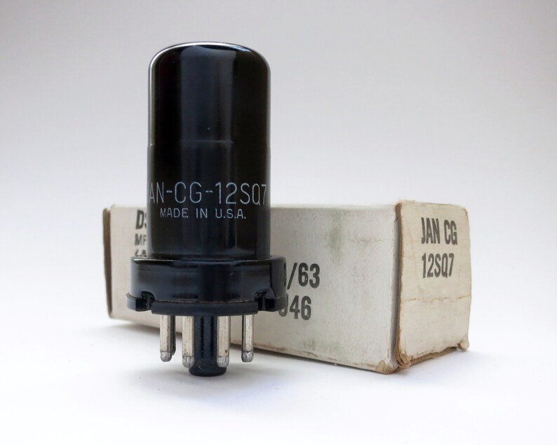 General Electric metal 12SK7 tube GE 12SK7 vacuum tube for All American 5 tube table radios original box new old stock