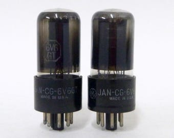 Matched Pair General Electric GE 6V6 6V6GTA Vacuum Tubes Valves