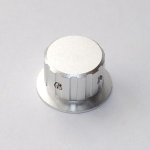silver skirted radio knob - solid aluminum - indestructable - silver anodized control knob - for 3/16&quot; shafts