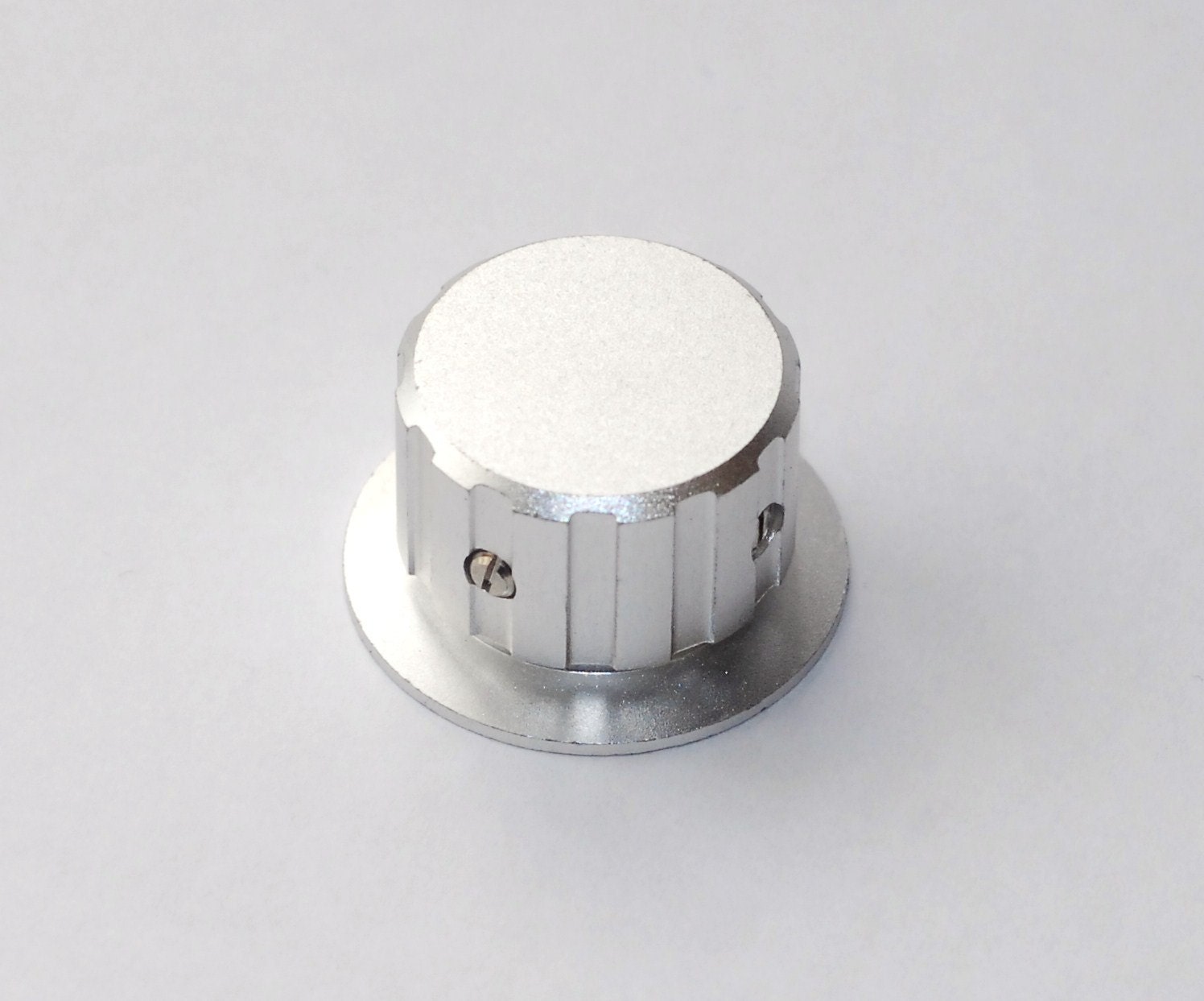 Silver Skirted Radio Knob - Solid Aluminum - Indestructable