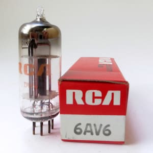 RCA 6AV6 vacuum tube - new old stock - original box - mint condition - Radio Corp. of America