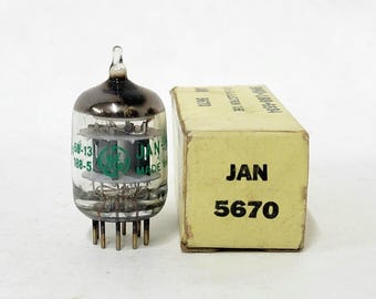 GE 5670 5 Star Vacuum Tube - Black Plates - Square Getter - New