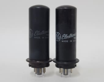 pair GE 1614 vacuum tubes - metal 6L6 - General Electric