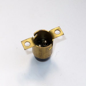 Socket for NE42 giant neon bulbs and other BA15D base bulbs - brass - chassis mount - made for Western Electric - 2 contact bayonette base