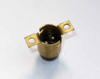 Socket for NE42 giant neon bulbs and other BA15D base bulbs - brass - chassis mount - made for Western Electric - 2 contact bayonette base