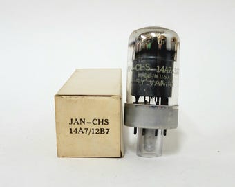 Sylvania JAN CHS 14A7/12B7 vacuum tube - new old stock - NOS - original box - military Loctal - accepted August 1953