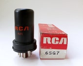 RCA 6SG7 vacuum tube - with brown phenolic base wafer - 6SG7Y - new old stock - semi-remote cutoff pentode