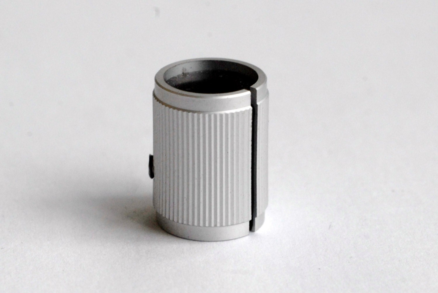Mid 1970's Silver & Black Aluminum Radio Knob KX-07305 - All