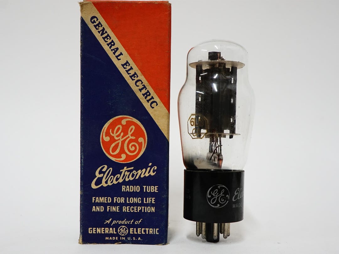 6L6G GE NOS Smoked glass D getter made in U.S.A Amplitrex tested