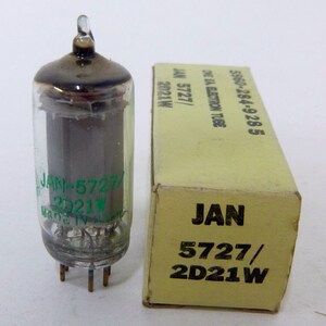 GE JAN 5727 / 2D21 vacuum tube - General Electric miniature thyratron - new old stock - original box - tested