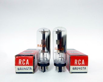 mp: RCA 6AU4GTA vacuum tubes - new old stock - original boxes - coin base - matched forward drop - 6AU4