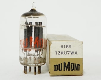 Dumont 6189 vacuum tube - new old stock - original box - ruggedized 12AU7 - 12AU7A - ECC82 - 12AU7WA - nos