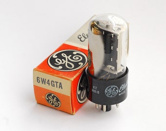 GE 6W4GT vacuum tube - new old stock - original box - General Electric 6W4 rectifier tube