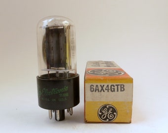 GE 6AX4GTB vacuum tube - new old stock - original box - mint condition - General Electric octal damper diode