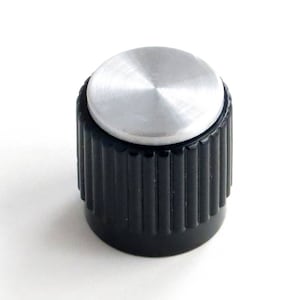 Raytheon RS70-2-2 black and silver radio knobs - new old stock - 1970&#39;s style