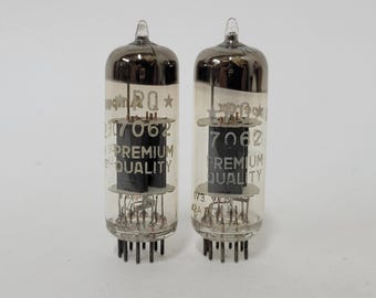 mp: Amperex PQ 7062 vacuum tubes - very nice - E180CC - matched gm - matched pair - made in Holland