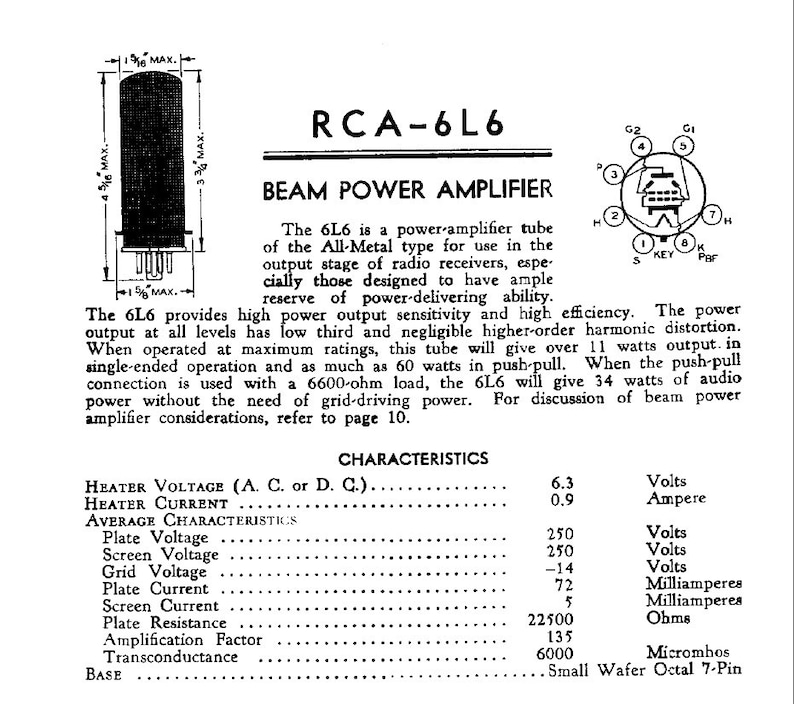 Pink RCA 6L6 Vacuum Tube - Original Metal 6L6 - Etsy