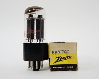 Zenith 6BX7GT vacuum tube - new old stock - original box - excellent condition - manufactured by General Electric - 6BX7