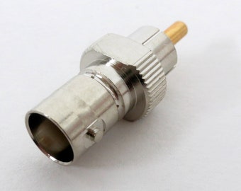 BNC to RCA plug adapter - bnc male to rca male - gold plated pin