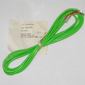 Neon green telephone cord for old fashion dial phones & antique telephones - 10 feet long - 1960s stock