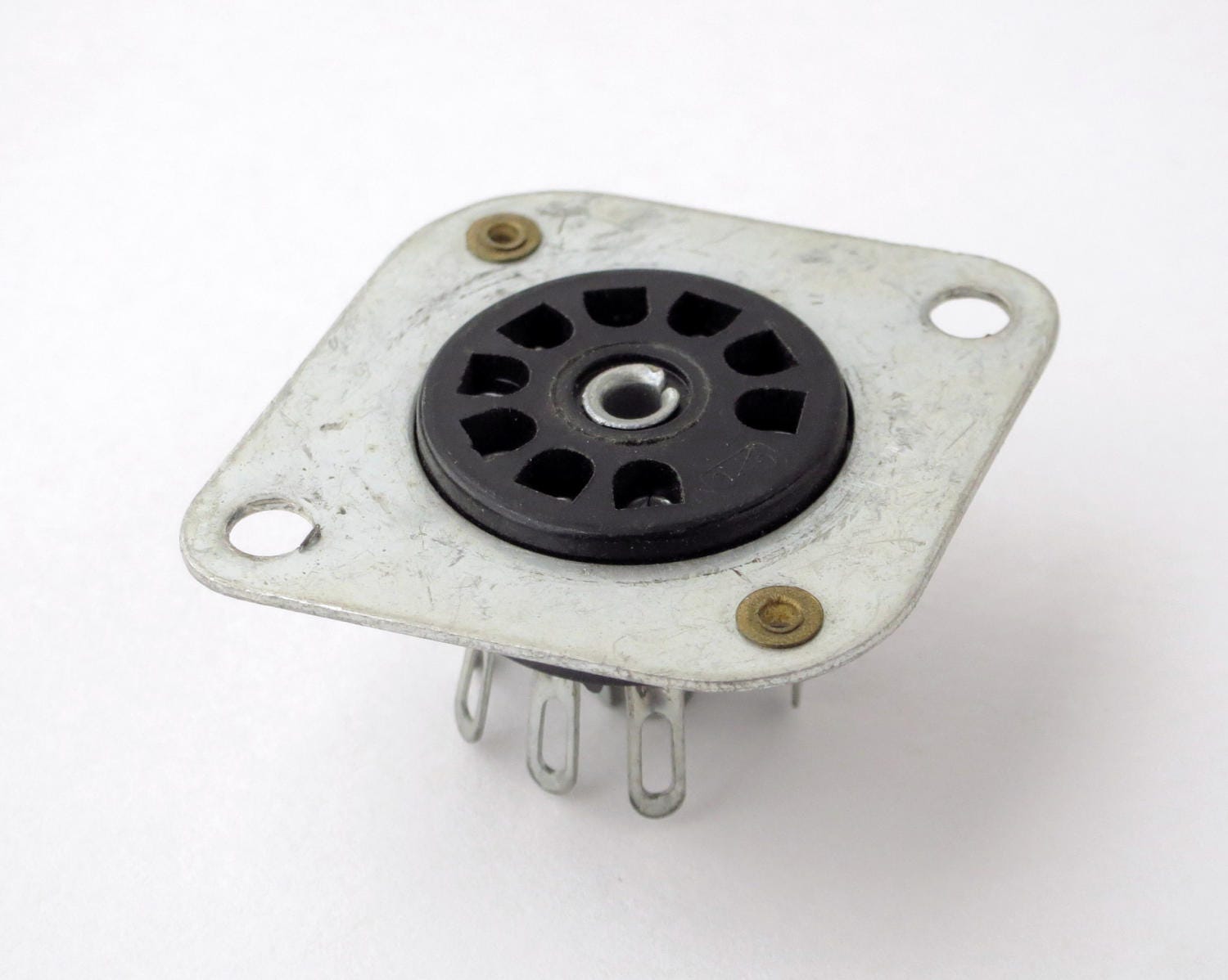 【シュウ】剥製 Connector Corp 9 Pin Miniature Tube Socket on Metal Mounting