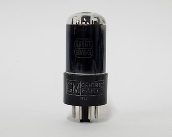 Tube 6V6GT General Electric – Plaques Rondes Verre Fumé – NOS Neuf
