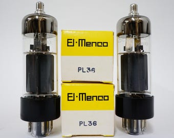 mp: El-Menco PL36 vacuum tubes - new old stock - original boxes - matched gm - matching date codes - 25E5 - PL-36