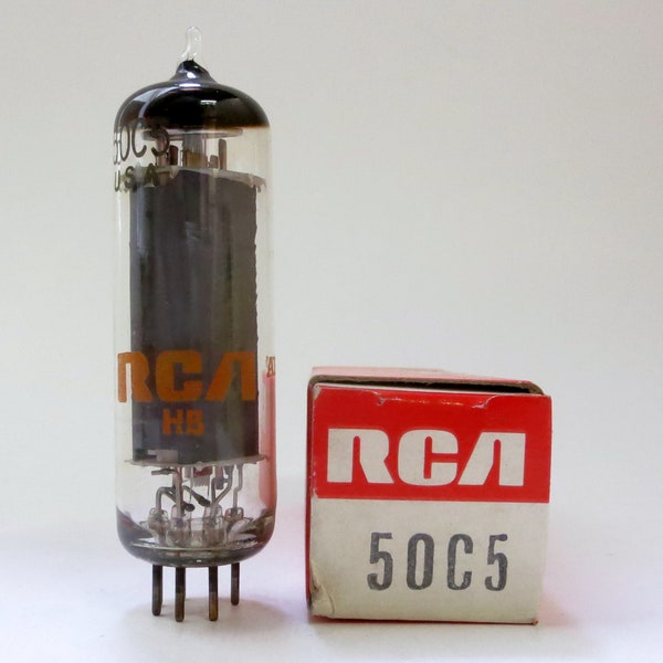 RCA 50C5 vacuum tube for All American 5 tube table radios - new old stock - original box - Radio Corp of America 50C5