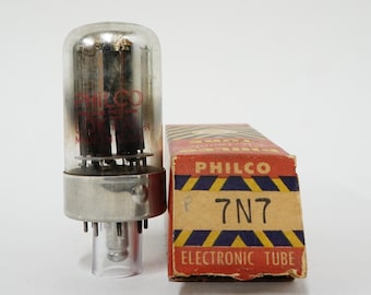 Philco 7N7 vacuum tube - new old stock - original box - loctal - manufactured by Sylvania - loktal