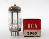 RCA 5965 vacuum tube - black plate - near perfect condition - new old stock - original box - tested