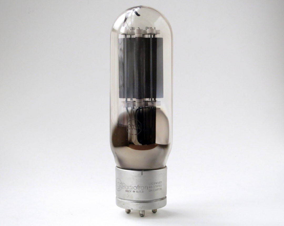 RCA 203A Vacuum Tube Large Glass Transmitting Tube for RF Power Amplifiers, Oscillators and