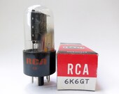RCA 6K6GT vacuum tube - black plate - original box - new old stock - Radio Corp. of America 6K6 tube