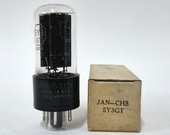Sylvania JAN 5Y3GT vacuum tube - new old stock - original box - June 1953