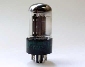 Matched Pair Sylvania 6SN7 6SN7GTB Vacuum Tubes Valves Black Wing