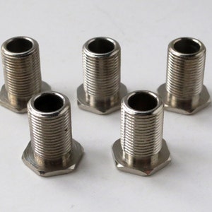 5 Jackson Brothers chrome panel bushings standard 3/8-32 thread for 1/4 shafts for DIY radio, audio, electronics projects image 4