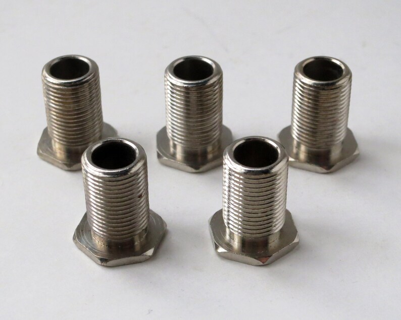 5 Jackson Brothers chrome panel bushings standard 3/8-32 thread for 1/4 shafts for DIY radio, audio, electronics projects image 4