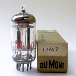 Dumont 12AV7 vacuum tube - black folded plate - manufactured by General Electric