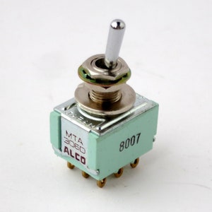 Alcoswitch 3PDT miniature toggle switch - MTA 306D - gold plated terminals  - compact - high quality - 3 pole toggle switch - MTA306D
