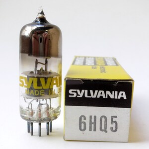 Sylvania 6HQ5 vacuum tube - new old stock - original box - sharp cut-off triode tube