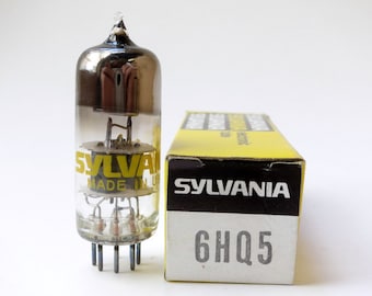 Tubo de vacío Sylvania 6HQ5 (nuevo, antiguo stock), caja original, tubo triodo de corte preciso.