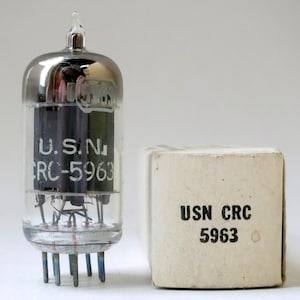 RCA USN 5963 vacuum tube - new old stock - original box - excellent condition - military - 12AU7 - 5814 - 6189 - ECC82
