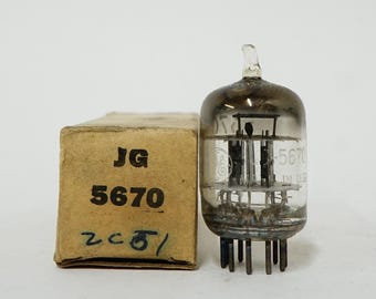 GE 5670 5 Star Vacuum Tube - Black Plates - Square Getter