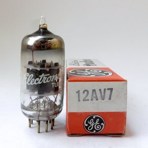 GE 12AV7  vacuum tube - near perfect condition - new old stock - original box - tested