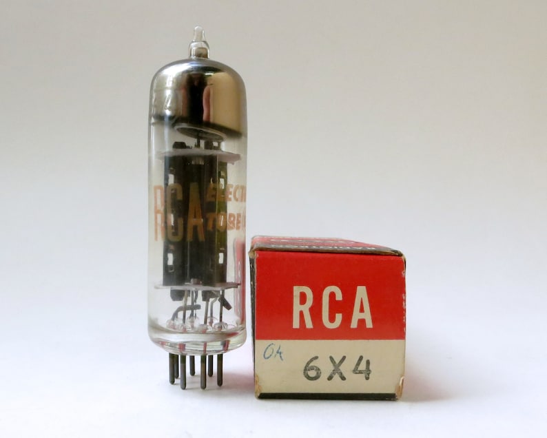 RCA 6X4 vacuum tube black plate O getter Etsy