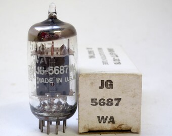 Tubo de vacío GE JG 5687WA - placas negras - nuevo stock antiguo - Tubo General Electric 5687